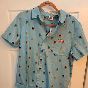 Marvel Eat the Universe Ice Cream Cones Button-Up